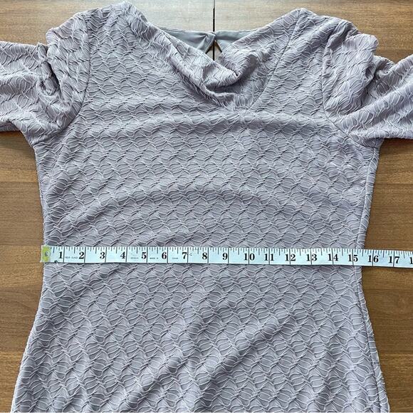 Reiss | Women’s Tatiana Beige & Gold Shimmer Dress Key Hole Scoop Cowl Neckline - Picture 15 of 15